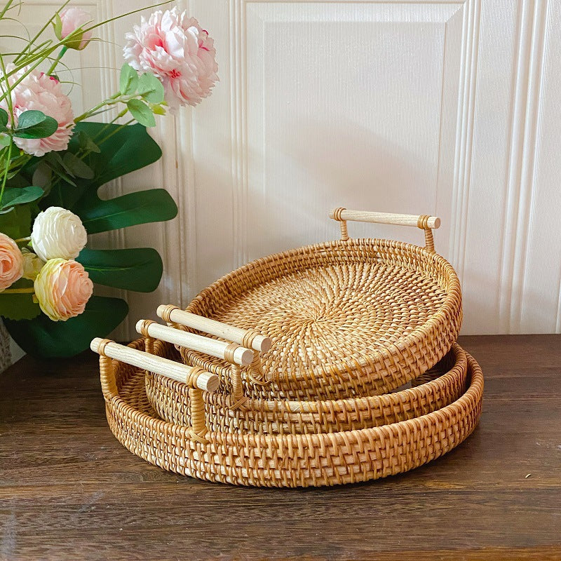 Woven Rattan Catch-All Basket