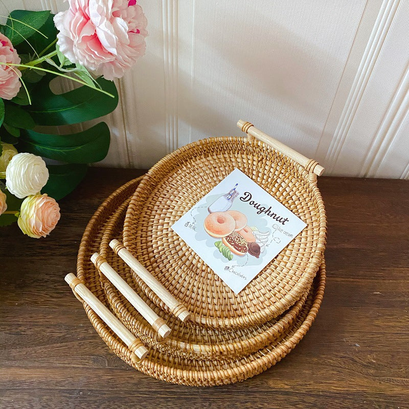 Woven Rattan Catch-All Basket