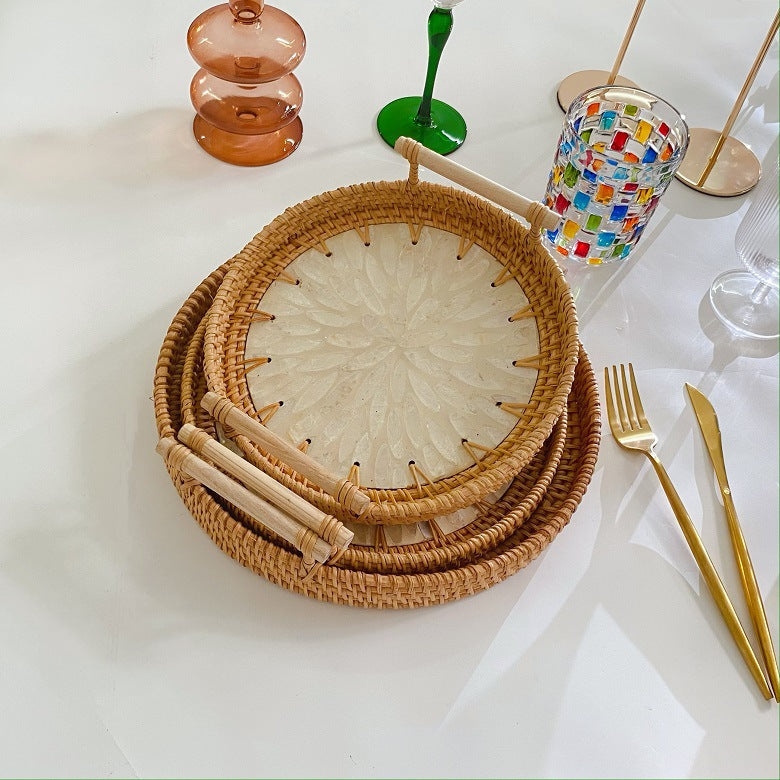 Woven Rattan Catch-All Basket