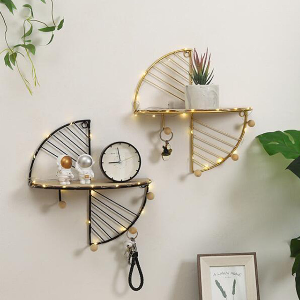 Nordic Wire & Wood Floating Shelf