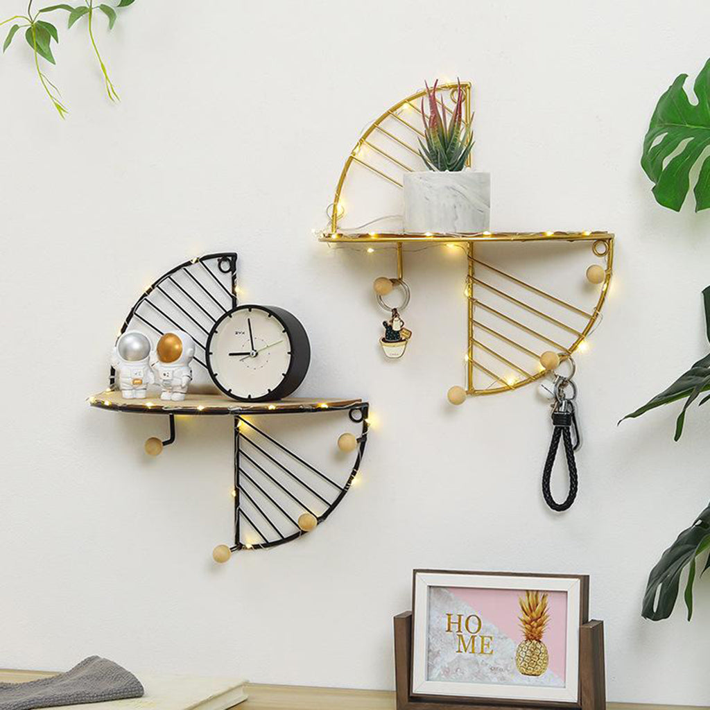 Nordic Wire & Wood Floating Shelf