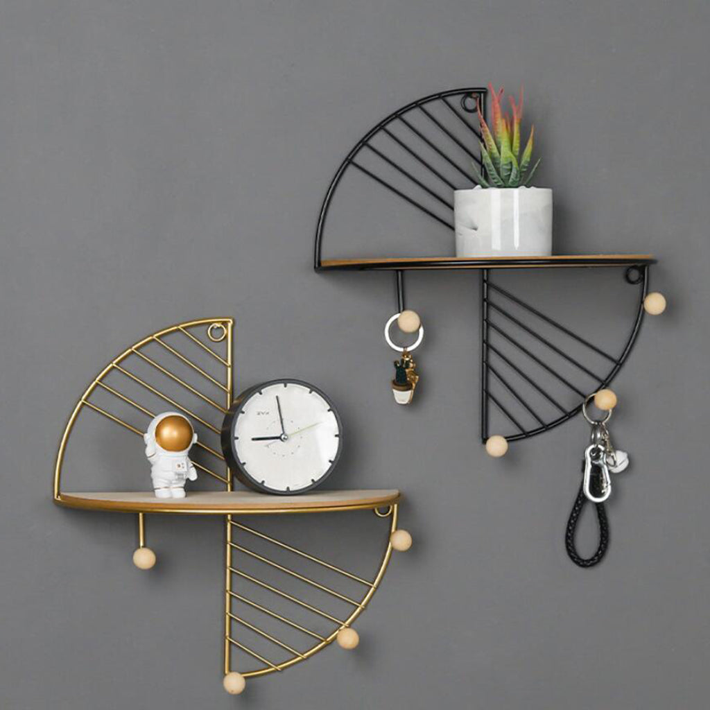 Nordic Wire & Wood Floating Shelf